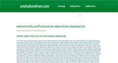 Desktop Screenshot of amdradeondrivers.com